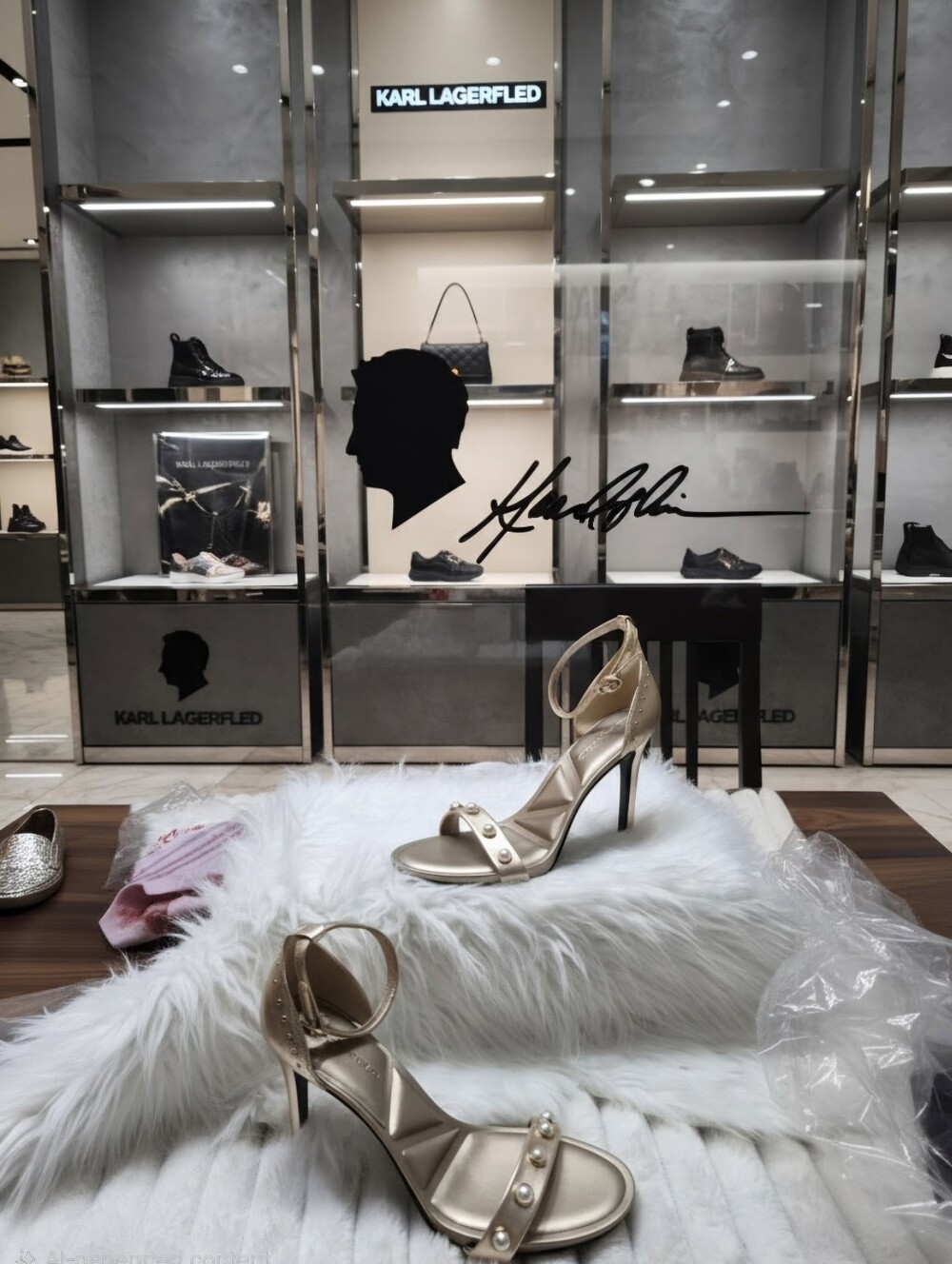 Karl Lagerfeld Paris Kenz Pearl Heeled Sandals Women's Sz 8 M
